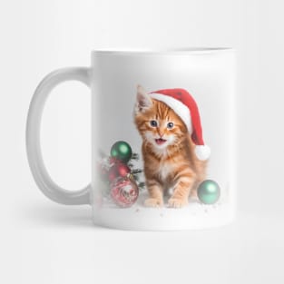 Sweet christmas kitten and decoration Mug